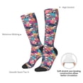 thumbnail image 4 of Naloa Skull flower leaf Plaid Thigh High Socks Extra Long Stretchy Sock Women Over Knee High Opaque Stocking Daily Wear, 4 of 6