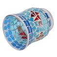 thumbnail image 3 of Portavelas de mosaico de estilo europeo, candelabro de cristal azul hecho a mano para restaurante y Bar, 3 of 5