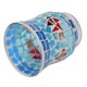 thumbnail image 3 of Portavelas de mosaico de estilo europeo, candelabro de cristal azul hecho a mano para restaurante y Bar, 3 of 14