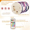 thumbnail image 5 of Yayeee Flameless Candles with Remote Flickering Battery Operated Multi Color Changing, Pink and Purple Plaid Pattern, 5 of 7