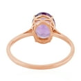 thumbnail image 2 of KIRAN FINE JEWEL Oval Purple Amethyst Solitaire Ring Rose Gold Plated 925 Silver Wedding Women Gemstone Statement Jewelry Gift For Her, 2 of 5