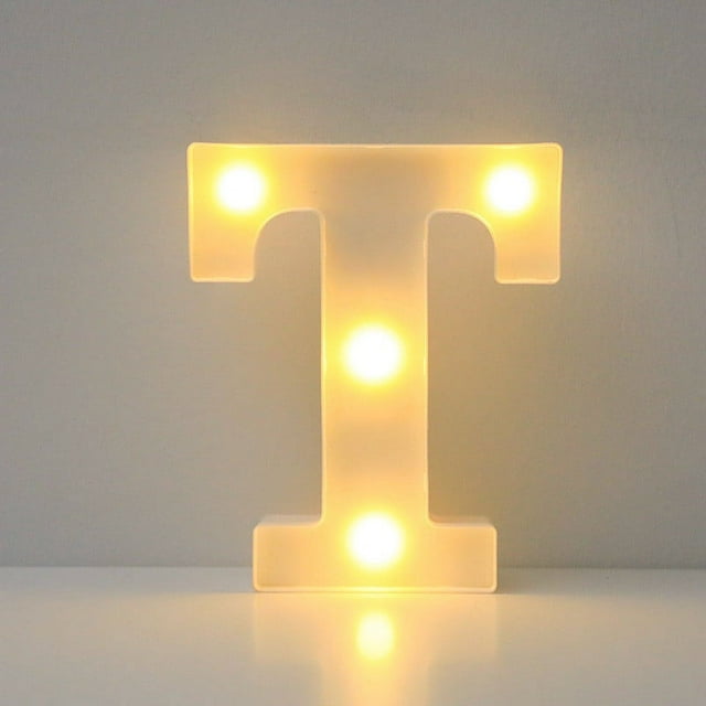 Meitianfacai Alphabet LED Letter Lights Light Up White Plastic Letters Standing Hanging A-M &