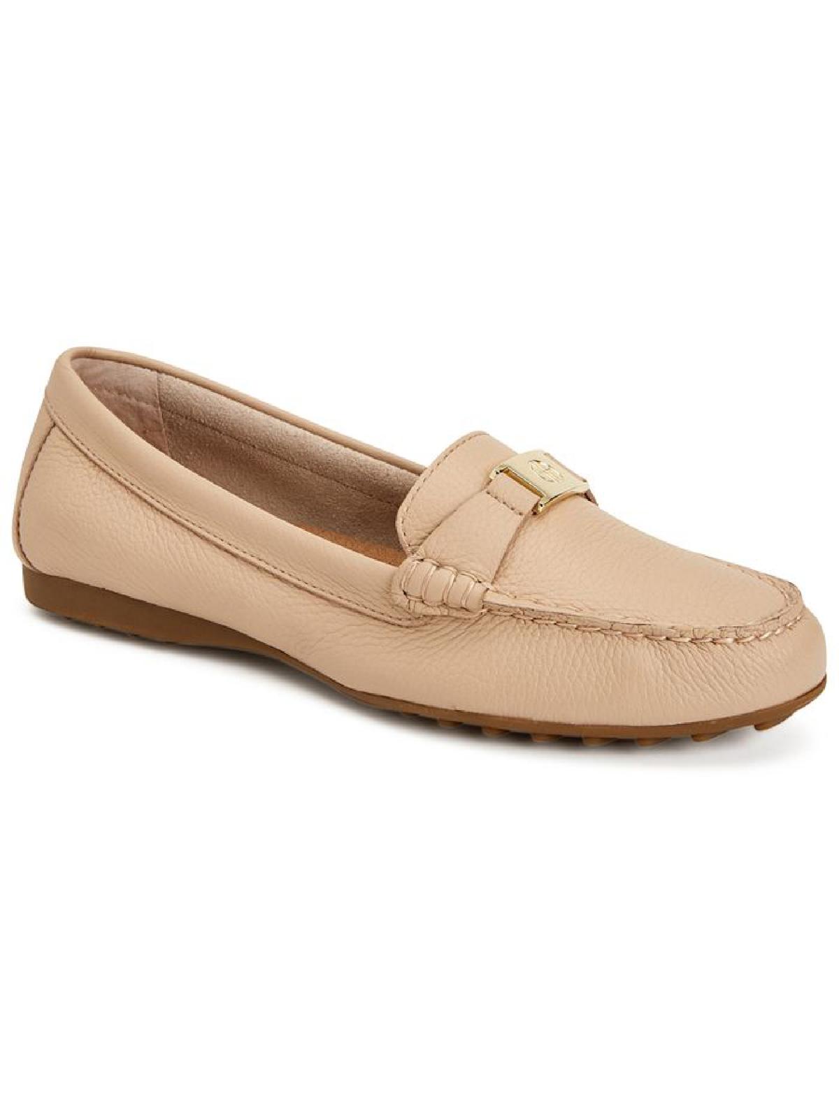 Giani Bernini Womens Dailyn Leather Moccasin Loafers Beige 9.5 Wide (C