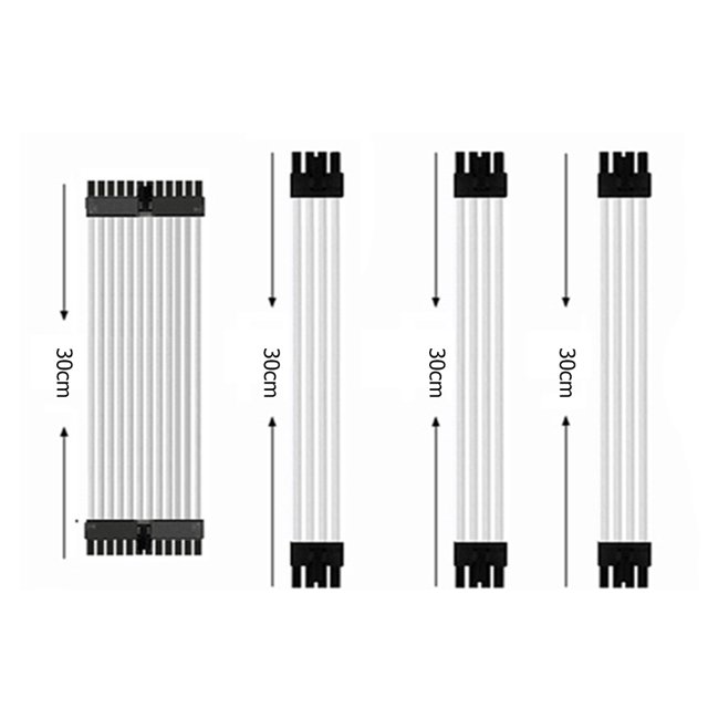 Placa base de 24 pines + CPU (4 + 4) 8 pines + 2xGPU (6 + 2) Cable de extensión de 8 pines Cable de alimentación de la caja de la PC Ndcxsfigh Para estrenar