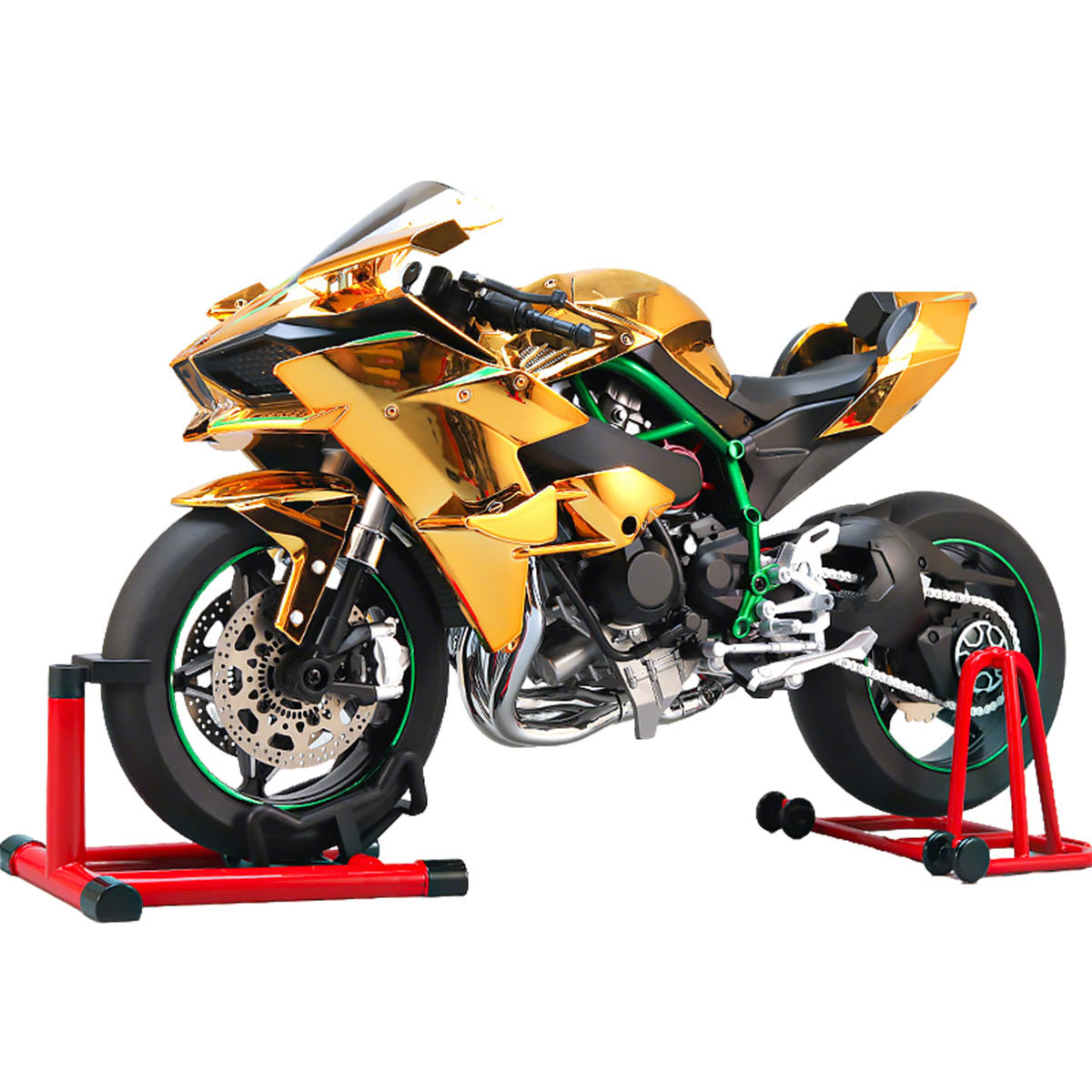 1/6 Scale Track Edition Alloy RC Dynamic Motorcycle Model, Realistic Simulation Sports RC Dirt Bike with Ignition, Smoke Spray, Light & Sound for Enthusiasts