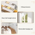 thumbnail image 6 of ChVans 75" Tall 4 Doors Armoire Wardrobe Closet with 3 Drawers and Mirror, Large Wardrobe Closet for Bedroom with LED Lights, Wooden Armoire Storage Cabinet with Hanging Rod, White, 6 of 10