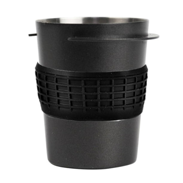 Pieza de alimentador antideslizante para vaso dosificador de acero inoxidable duradero universal de 58 mm y 120 ml Negro