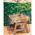 thumbnail image 3 of Fsddascl Hello Fall Outdoor Tablecloth - 60x84 Inch Rectangle Dining Table Cover, Orange Plaid Maple Leaf Botanical Rustic Waterproof Outdoor Table Cloth with Umbrella Hole & Zipper for Picnic/Patio, 3 of 7