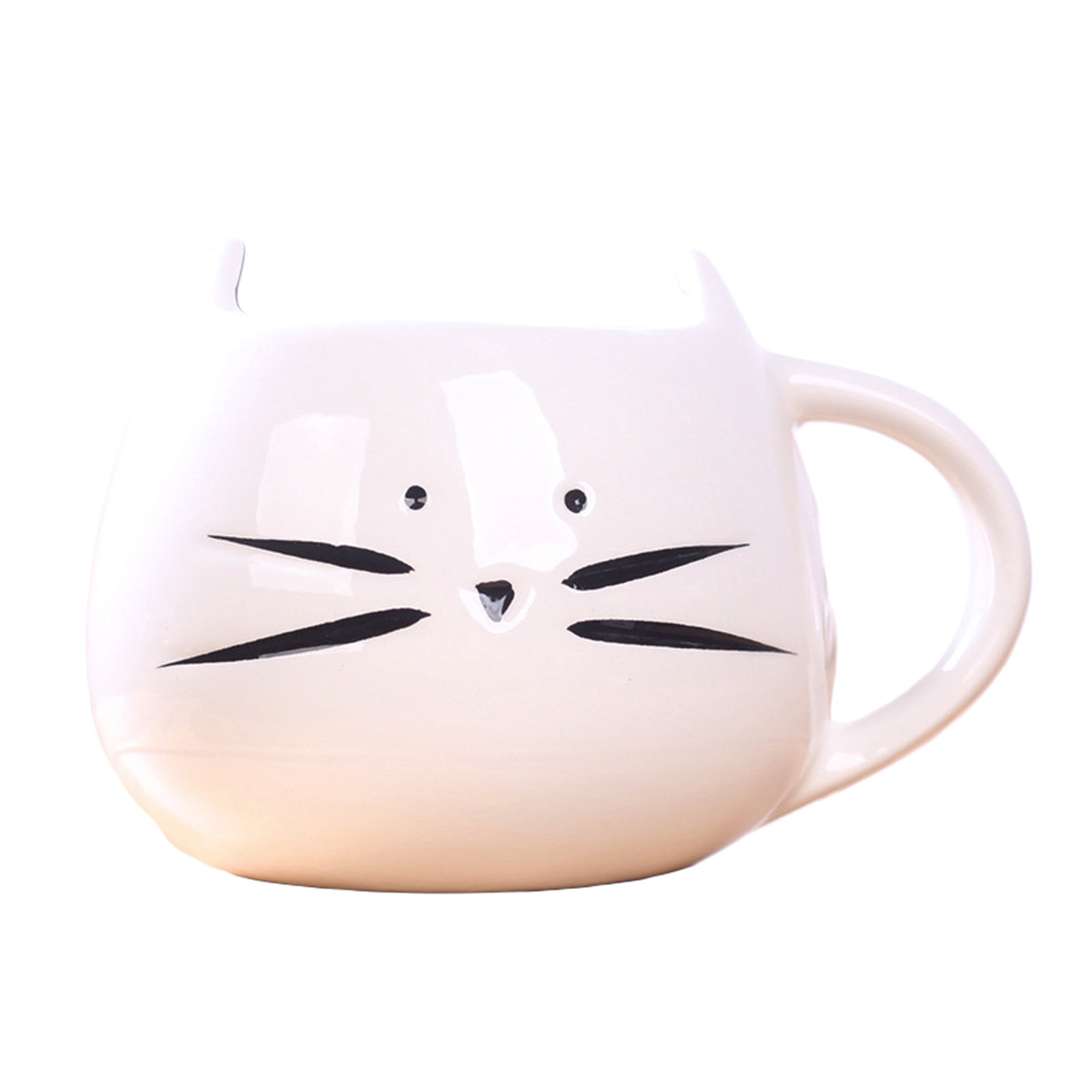 Wekity Cute Cat Mug, Creative Ceramic Coffee Mug Set, 13.5 Oz Novelty  Cartoon Big Belly Cup, Morning Tea Cup Milk Mug