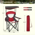thumbnail image 4 of Sophia & William Foldable Canopy Chair Portable Camping Lounge Chair Outdoor Sunshade Canopy Chair with Cup Holder, 2 Pack, Red, 4 of 9