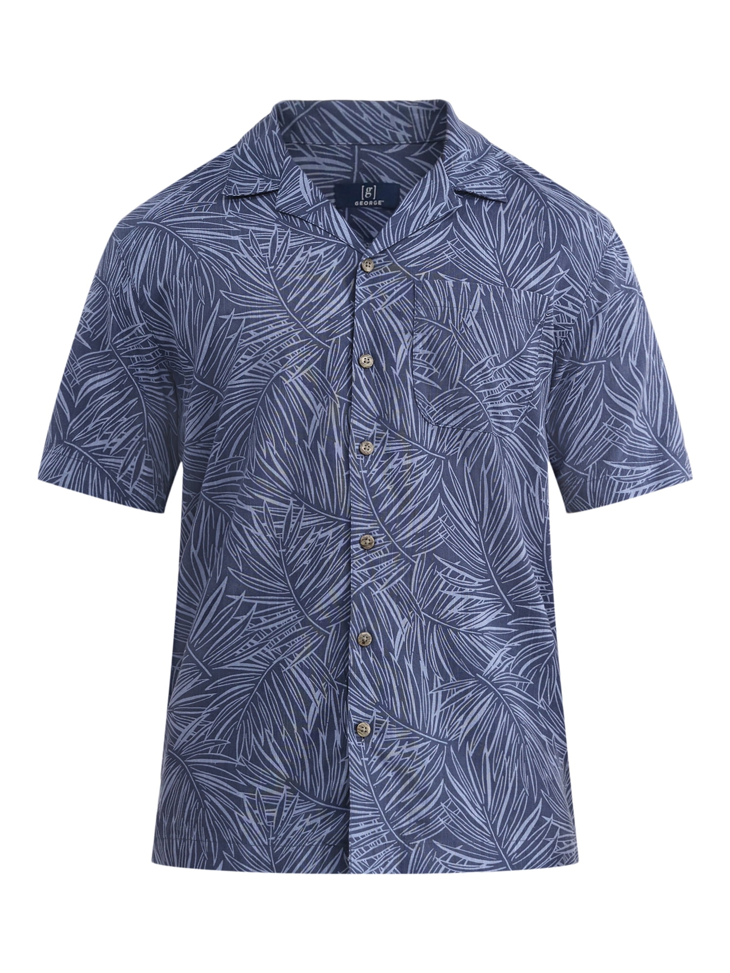 George Men's and Big Men’s Camp Shirt, Sizes S-3XL