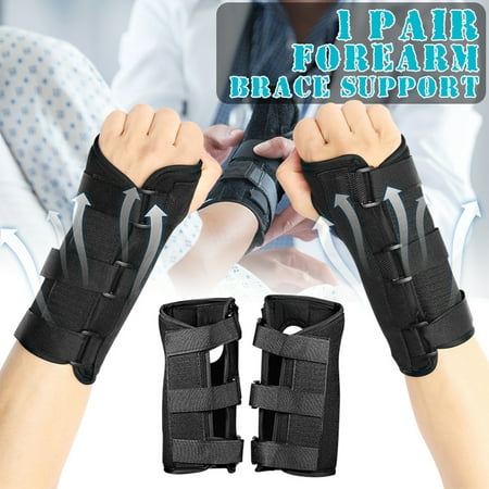 1Pair L Breathable Medical Carpal Tunnel Wrist Brace Support Splint Arthritis Sprain Gym Hand Protector 3 Straps Adjustable Removable Metal Strips (Right and Left (Best Remedy For Carpal Tunnel)
