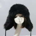 thumbnail image 2 of Duoif Trapper Hat Winter Hats for Men Faux Trapper Hat with Ear for Skiing Head Circumference Winter Hats for Women Black, 2 of 3
