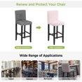 thumbnail image 5 of Striped Pink Bar Stool Covers - Stretch Dining Chair Covers Set of 4, Farmhouse Line Stripes Classic Bar Chair Cover Removable Counter Stool Pub Chairs Slipcovers Protectors for Kitchen/Cafe, 5 of 9