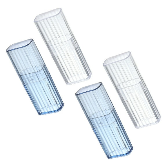 NIYANGLE 4Pcs Toothpick Box Small Container Toothpicks Transparent Rectangular Office Use