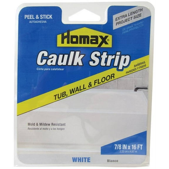 Homax White Silicone Caulk Strips 1-1/4 in. x 5 ft.