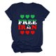 thumbnail image 2 of Tops de Cuello Alto para las Mujeres Amante Impreso Camiseta de Manga Corta, Uso Diario Casual, 95% Poliéster 5% Spandex, Tops de Cuello Redondo para las Mujeres, 2 of 5
