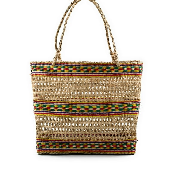 AgnesGP Handmade Colorful Tote Straw Bag for Women Beach | Woven Large Crossbody Purses and Handbags