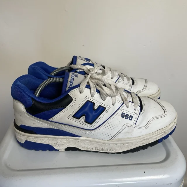 New Balance 550 Sneakers Mens Size 7.5 Blue White Low Top Shoes Adults Casual