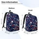 thumbnail image 2 of Disketp Red White Blue Fireworks 1 print Canvas Backpack Lightweight Travel Daypack Student Rucksack Laptop Backpack-Small, 2 of 5