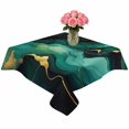 thumbnail image 2 of Teal Marble Table Cloth Waterproof Tablecloths, Modern Green Golden Abstract Ombre Texture Tablecloth Dining Table Cover for Kitchen Party Tabletop Outdoor, Square Tablecloth 54x54 Inch, 2 of 9