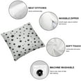 thumbnail image 4 of PIKWEEK  Black Stars on White Background Double Sided Pillow Cases Seamless Pattern Elegant Art Design Plush Pillowcase Square Cushion Pillow Covers for Sofa Bed Home Decor 2pc, 4 of 6