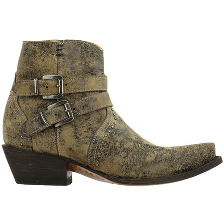 

Lucchese Womens Rebel Snip Toe Cowboy Ankle Boots