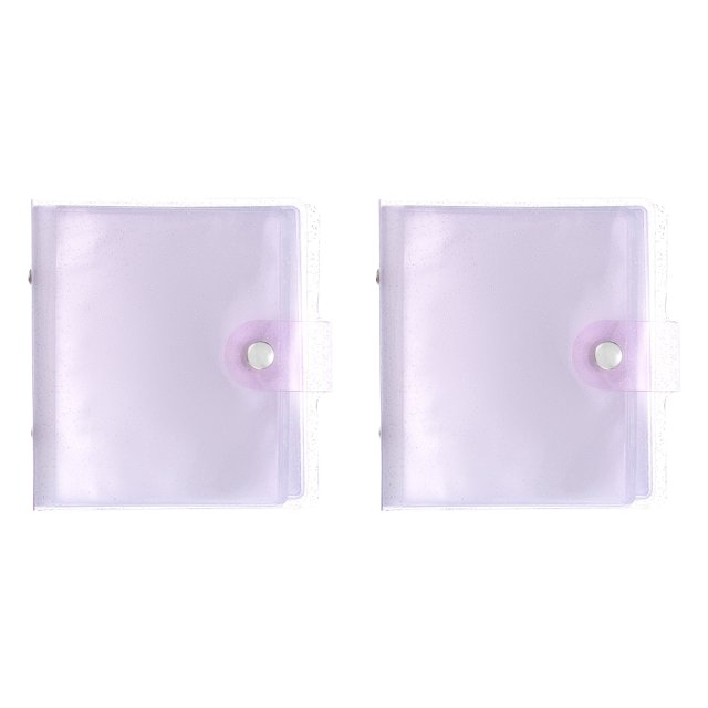 2 Pcs Mini Photo Album, 36 Pockets 4x4 Kpop Photocard Holder, Purple