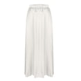 thumbnail image 4 of Satin Skirts for Women Solid Color Maxi Skirt With High Waist Elegant Drawstring Casual Womens A Line Long Skirt White XL, 4 of 5