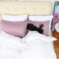 thumbnail image 4 of Unique Bargains Silky Satin Pillow Cases Covers Set of 2 Mauve King, 4 of 8