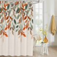 thumbnail image 4 of Fabric Shower Curtain Plants Seasonal Farmhouse Style Leaves Linen Texture Shower Curtains with 12 Hooks Waterproof Machine Washable Bath Curtains for Bathroom, 60 x 72in, 4 of 6