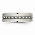 thumbnail image 3 of Stainless Steel Brushed and Polished Twisted 7.00mm Band Size: 8; for Adults and Teens; for Women and Men, 3 of 6
