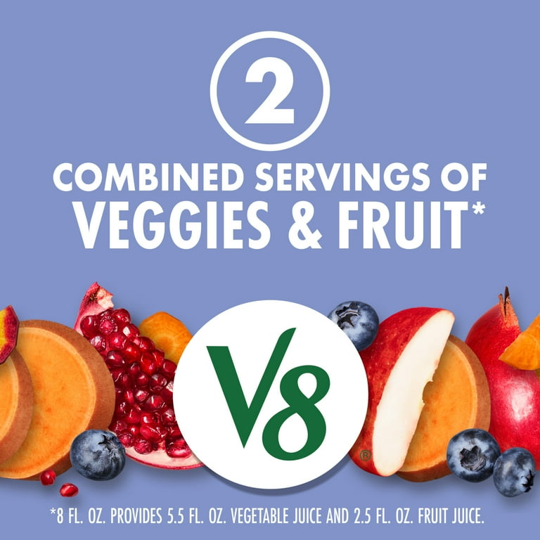V8 Juice, 100% Fruit and Vegetable Juice, 8 fl oz Can, 6 Count