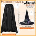 thumbnail image 4 of UDAUDU Women's Witch Fancy Dress for Adult Witch Dress Halloween Costume with Witch Hat Accessory Set for Adult Cosplay Purple, 4 of 6