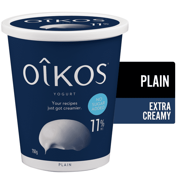 Oikos Extra Creamy Yogurt, Plain, 11% M.F., 750 g