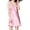 Pink, variant on Women Satin Embroidery V Neck Sleeveless Nightgown Slip Dress Coral Red XXL