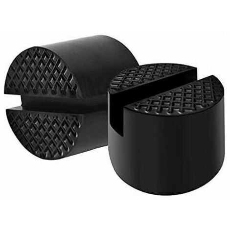Rubber Block Buffer Hydraulic Auto Jack Cushion Car Jack Solid Auto Lifts Protect the Underbody When Lifting the Car Diameter of 48mm, (Black, 2pcs)