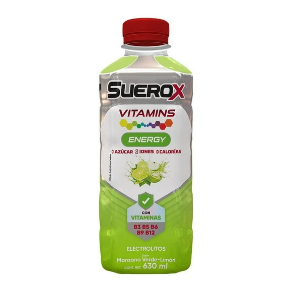Electrolitos Suerox vitamins energy sabor manzana verde-limón 630 ml