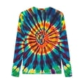 thumbnail image 3 of Favoffer Summer Unisex Kids Multicolor Tie-Dye Graphic Tee Round Neck Long Sleeve Stretchy Trendy Top Casual Travel Home Party 3-14Y, 3 of 5