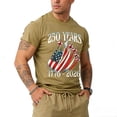 thumbnail image 4 of Havenx Men's 250 Years Of American Independence T-Shirt Crew Neck Short Sleeve Shirt American Flag Design Graphic Tshirts Freedom We the People Classic Summer Top,Khaki 2XL, 4 of 6