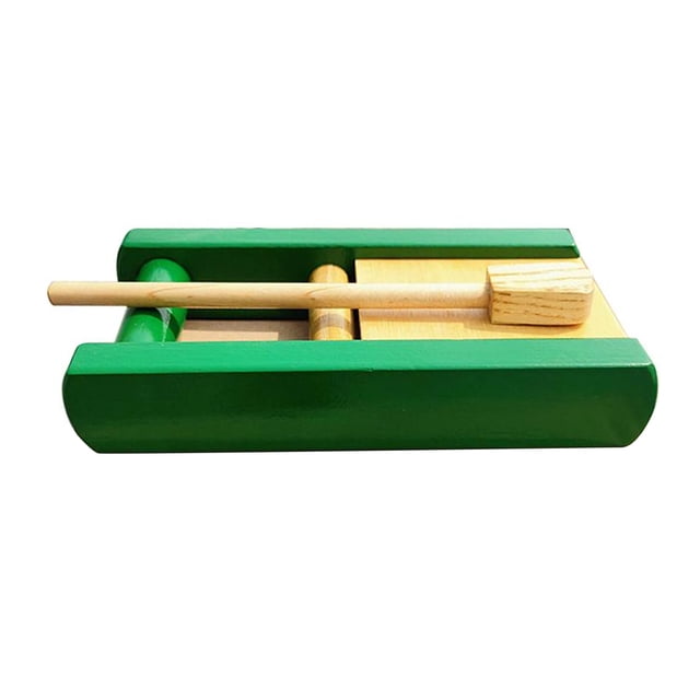Tabla de lavar musical YX-6A para niños, juguete educativo de percusión en madera verde con varilla de rasgueo, ideal para desarrollar creatividad y coordinación.