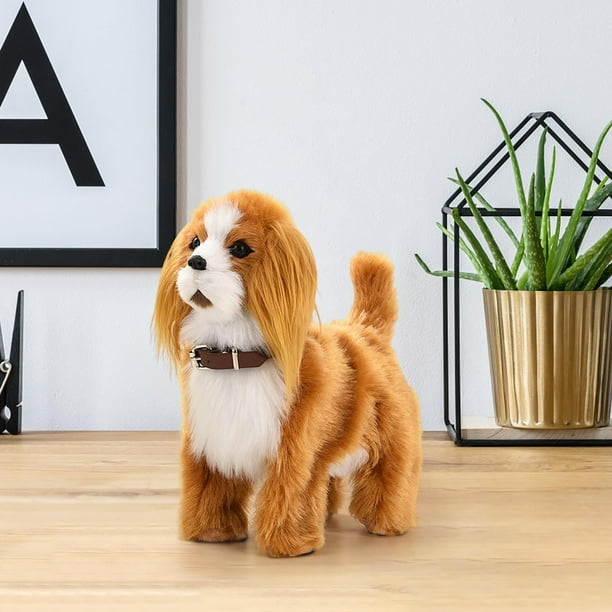 Juguete Interactivo de Imitación de Cachorro Wxa251213004 | Camina, Ladra, Mueve La Cola y Reproduce Música | Juguete de Tela Suave y Sensible Al Tacto para Niños Pequeños | Regalo Educativo para Cum