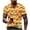 Yellow, variant on Summer Shirts for Men Short Sleeve Halloween Spiderweb Print V Neck T Shirts Causal Funny Loose Shirts, XL