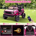 thumbnail image 2 of 12V Powered Ride on Car Toy, Ford Bronco Raptor Kids Electric Vehicle Car with Parent Remote, Battery Powered Ride on Truck for Boys Girls w/ Rear Wheel Suspension, Bluetooth, Pink, 2 of 7