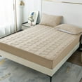 thumbnail image 6 of EazyTech 78.7"x59" Quilted Fitted Sheet Washed Cotton Solid Color Skin-Friendly Breathable Non-Slip Thickened Dirt-Proof Bed Cover(Queen,Khaki), 6 of 6
