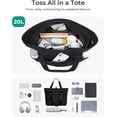 thumbnail image 5 of Tote Bag for Women, Foldable Tote Bag With Zipper Travel Large Shoulder Bag Handbag for Work-16.5''l X 6''wx 14''h, 5 of 13