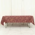 thumbnail image 6 of Efavormart 60"X102" Cinnamon Rose Polyester Rectangular Tablecloth With Gold Foil Geometric Pattern - Perfect for Wedding, Party, Event, Home Décor, Special Occasions, Banquet, and Decoration - Modi, 6 of 11