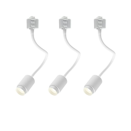 

FSLiving H-Type Track Lighting 5W COB Neutral Light Modern Design Aluminum Mini Track Mount Flexible Angle Adjusted Pendant Light Fixtures for Gallery Showcase Kitchen Loft(No Track) - 3 Pack (White)