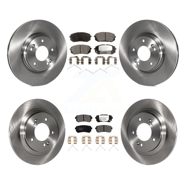 Transit Auto Front Rear Disc Brake Rotors and Ceramic Pads Kit for Car 2016 Kia Optima LX EX 1.6T with Electric Parking K8T-102892