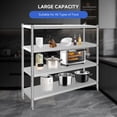 thumbnail image 4 of Étagère de Rangement Robuste à 4 Niveaux en Acier Inoxydable avec Roulettes – Réglable 330 LB par Tablette, 16x31x53 Po, Idéale pour Cuisine, Garage, Bureau, Restaurant, Entrepôt, 4 of 7